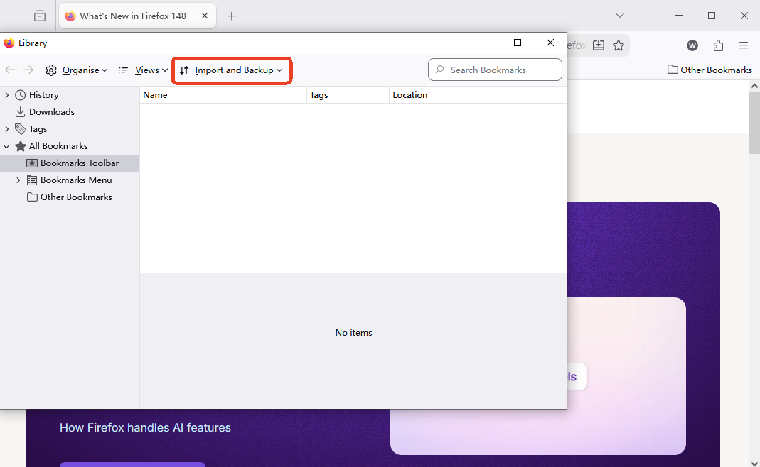 Steps to Migrate Firefox Bookmarks