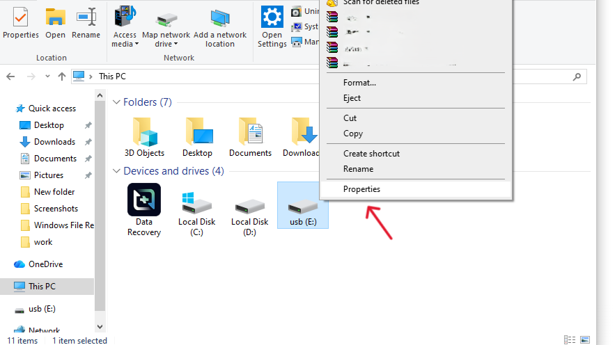 Steps to recover deleted files from usb