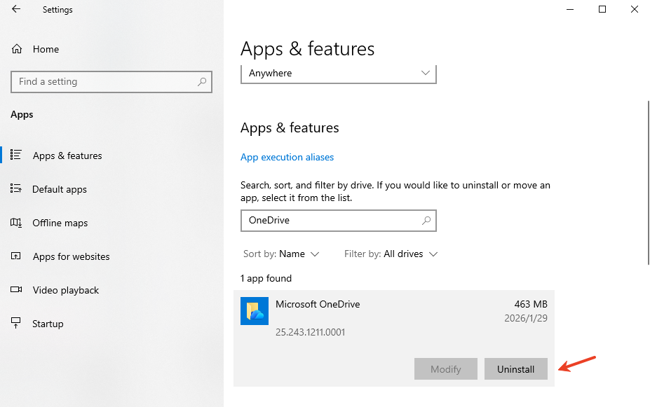 Steps to remove onedrive personal