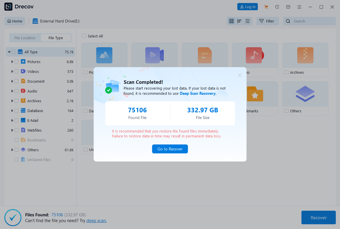 External Hard Drive data recovery