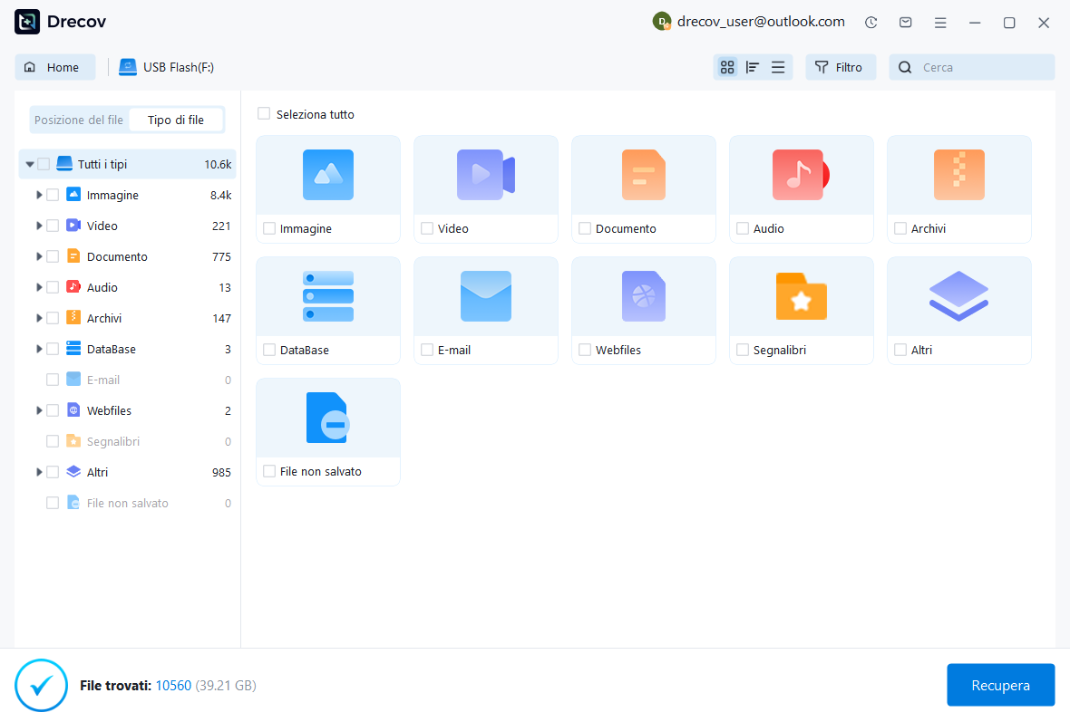 Guida passo passo al recupero dei dati con PandaOffice Drecov