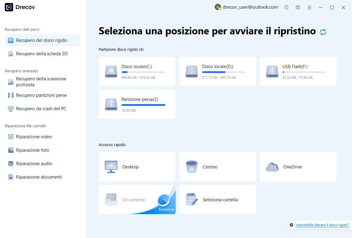 Guida passo passo al recupero dei dati con PandaOffice Drecov