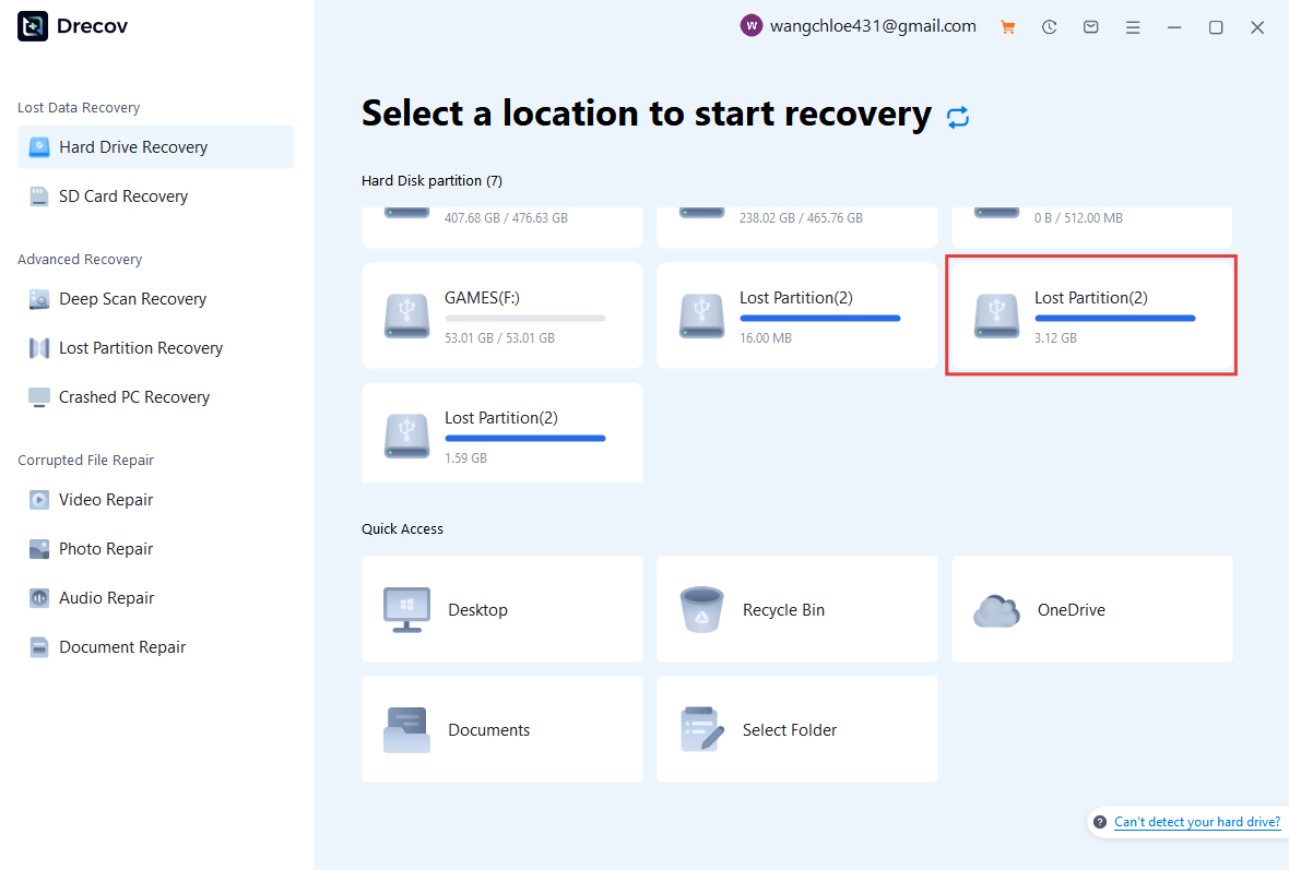 lost partition recovery step 1