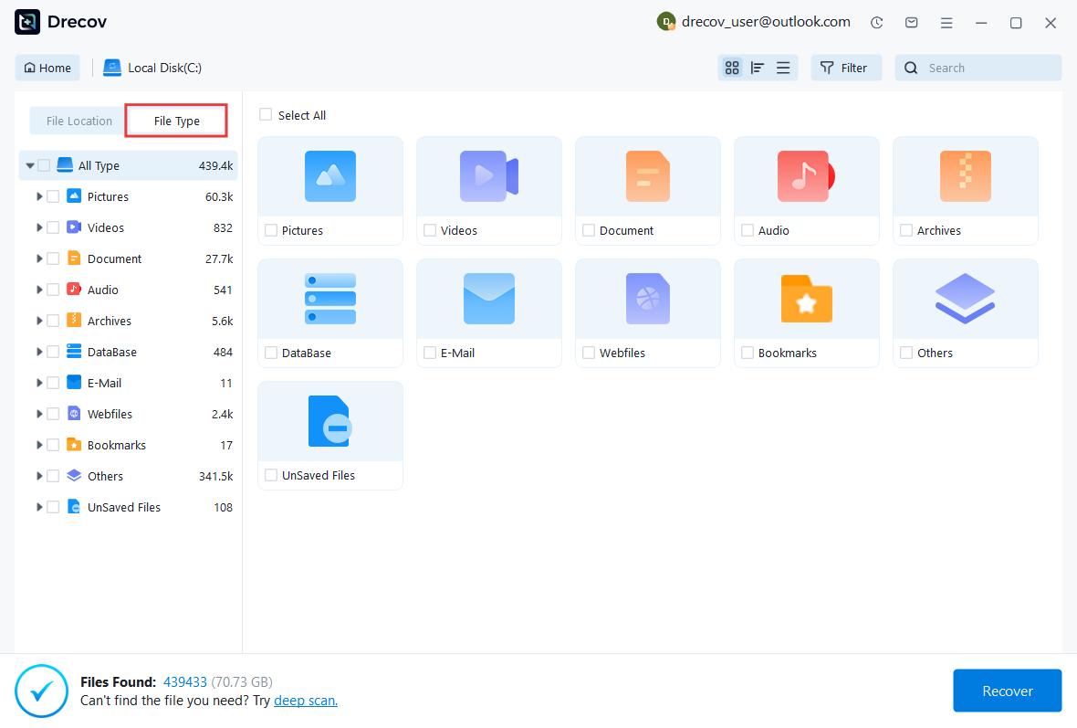select fold recovery step 4