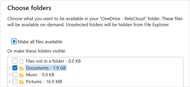 Step to Disable a Folder from OneDrive