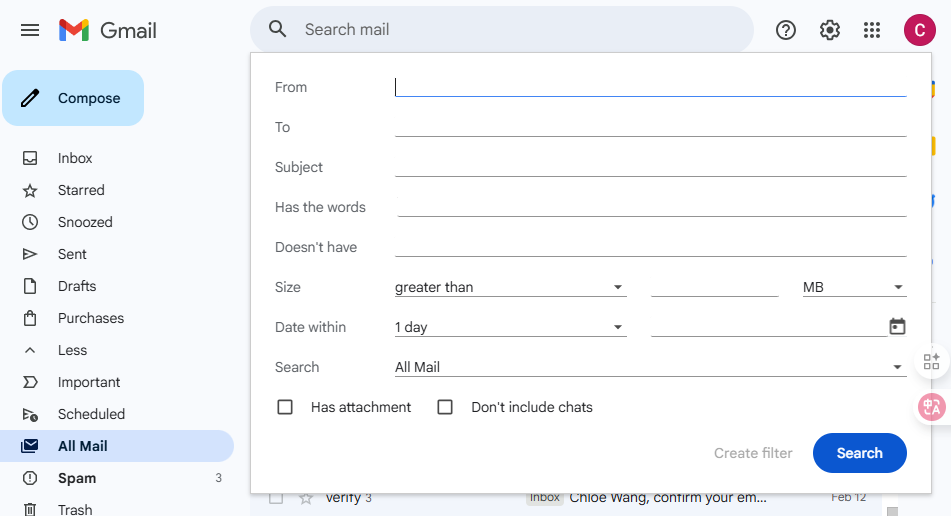 step to find archived emails