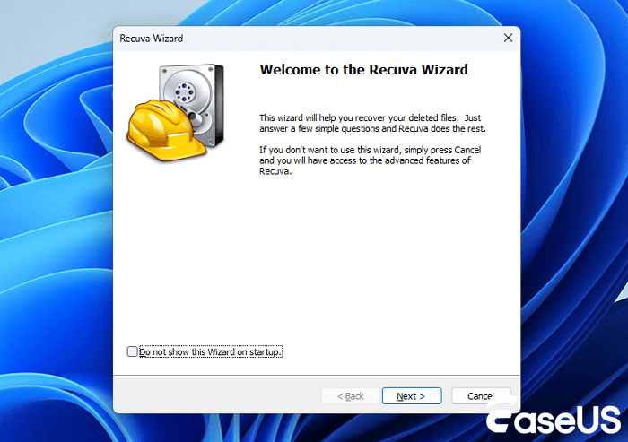 Start the Recuva recovery wizard