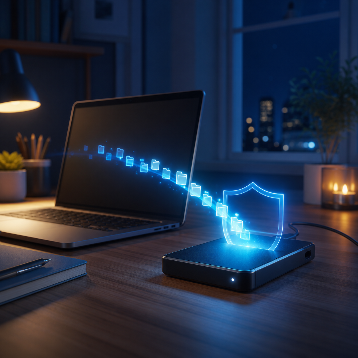 how do I backup to an external hard drive planning illustration