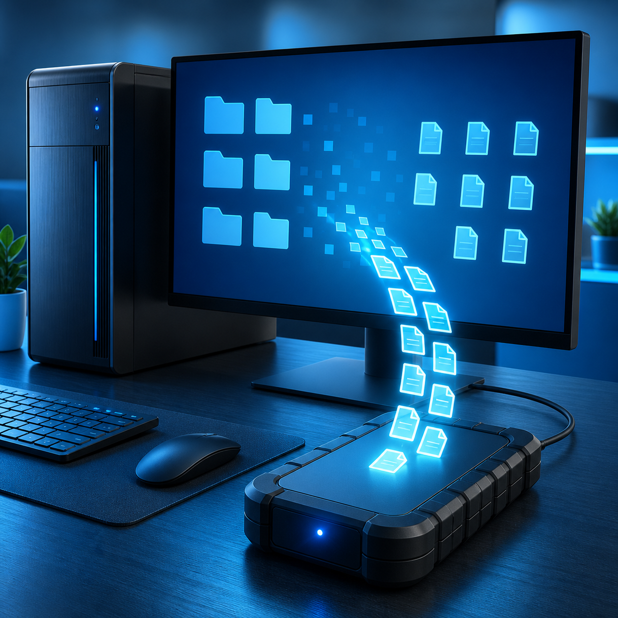 how to backup computer files to external hard drive planning illustration