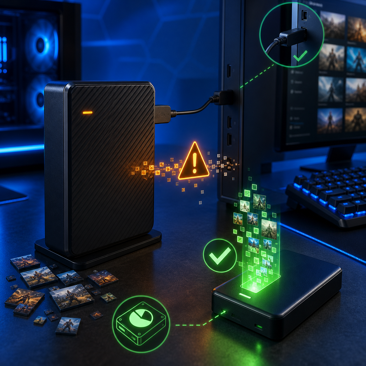 disk write error Steam external hard drive recovery planning illustration