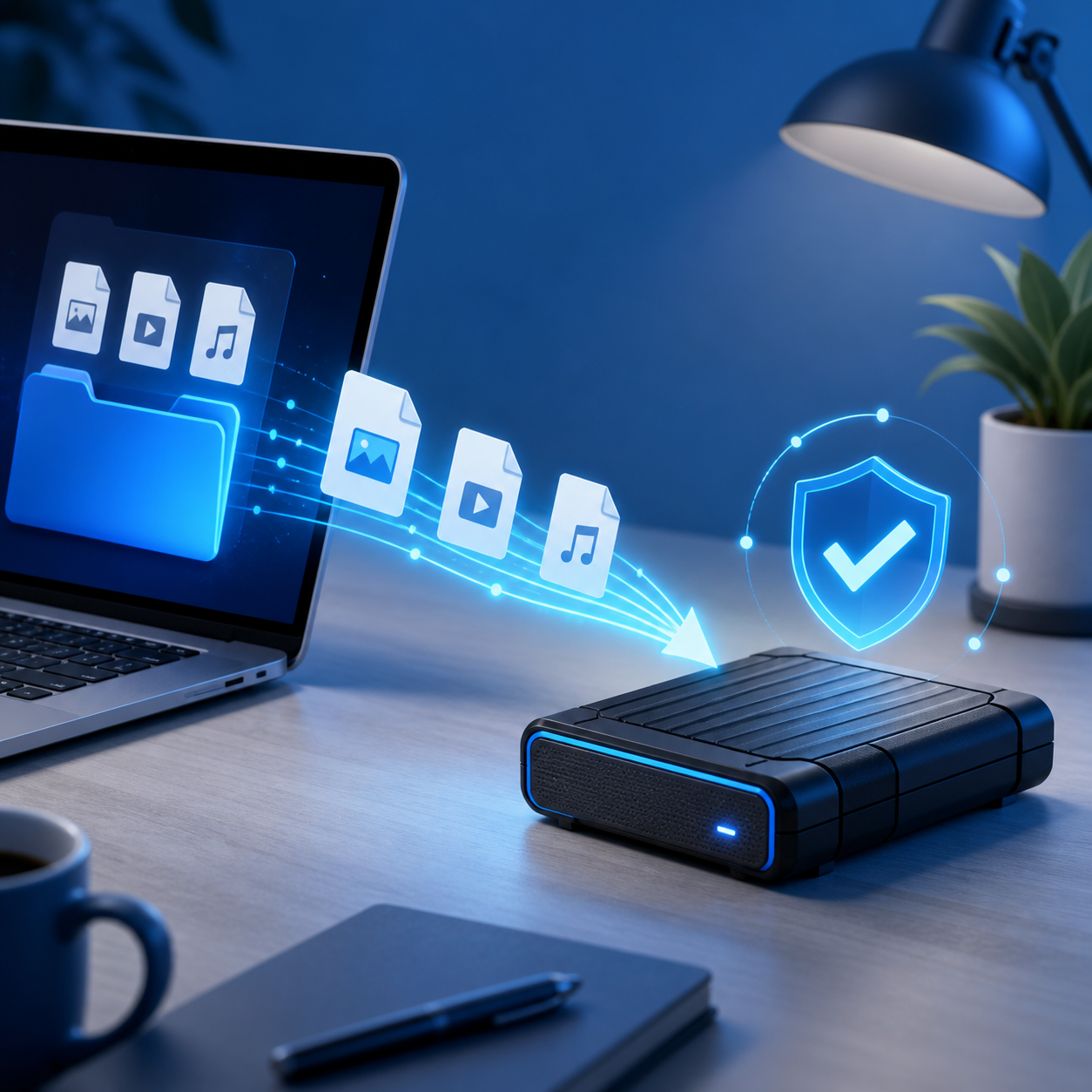 sauvegarder un disque externe planning illustration