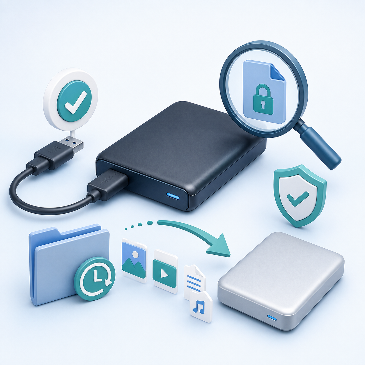 externe Festplatte reparieren illustration