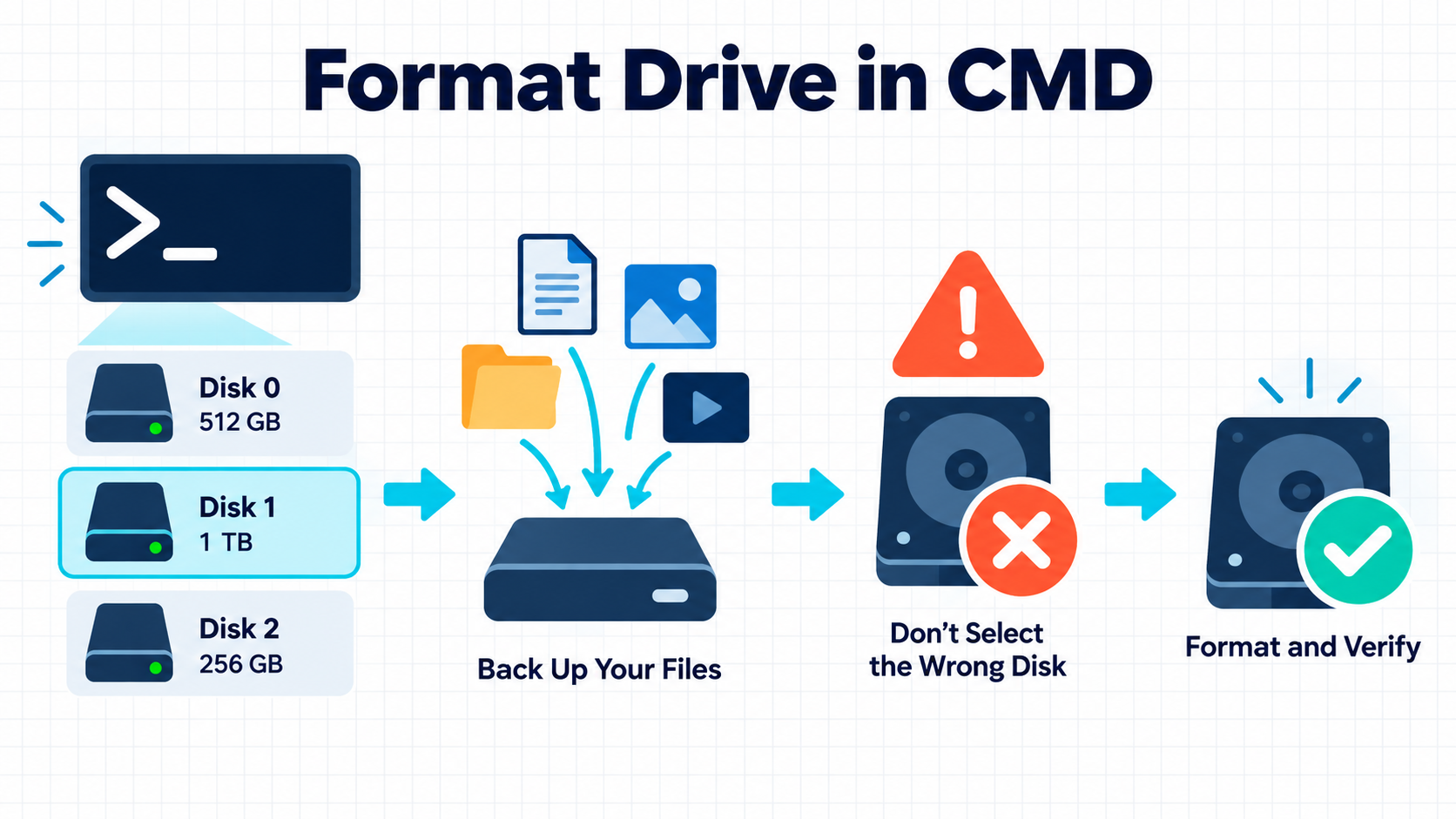 format drive in CMD safety illustration