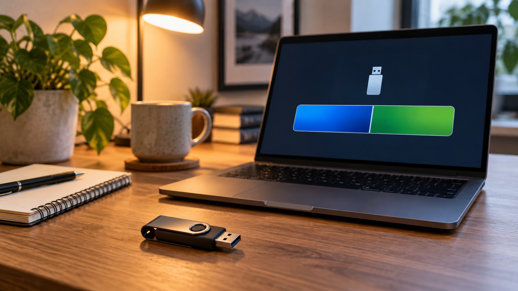 USB drive shows two partitions safety illustration