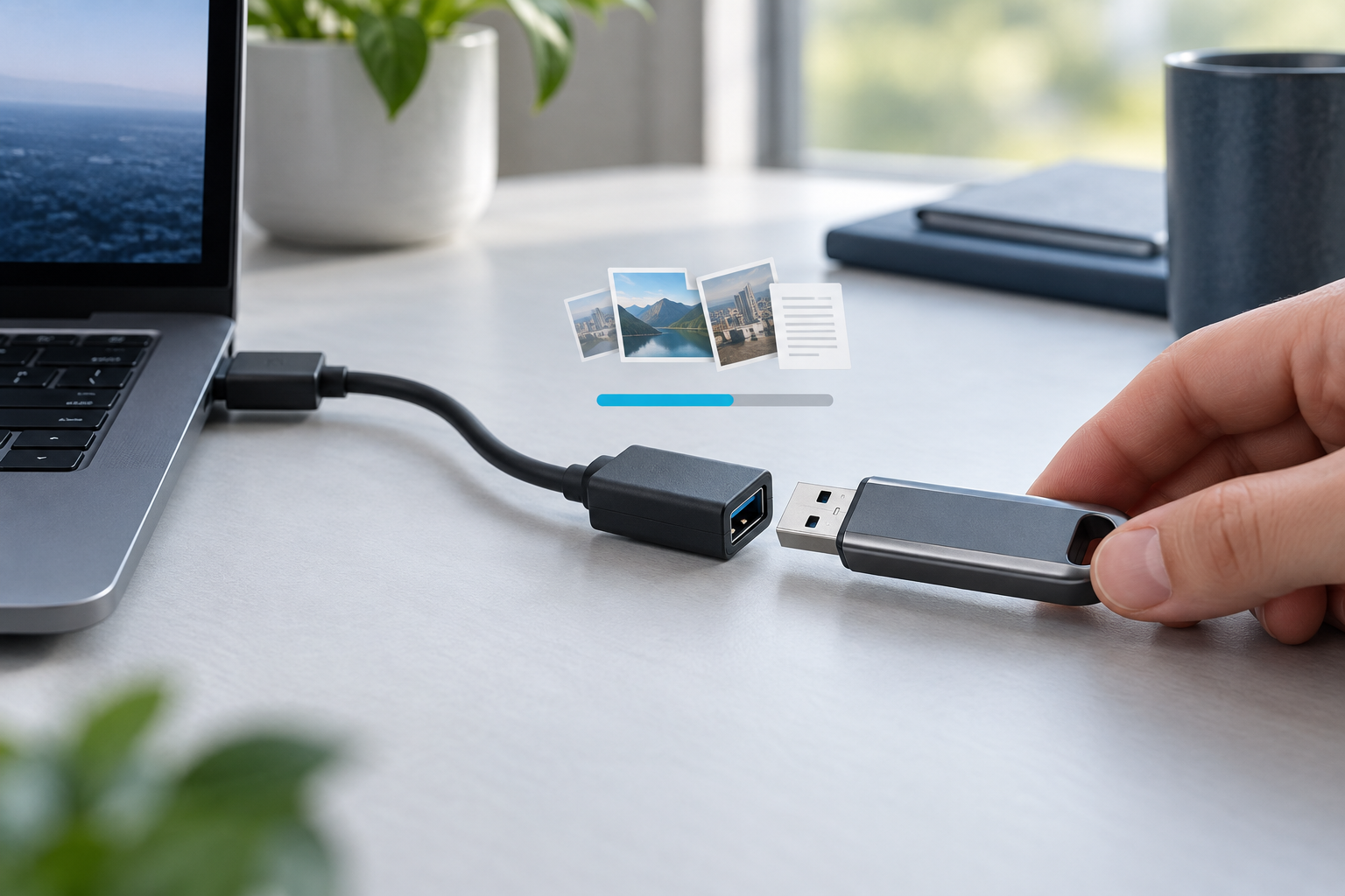 USB drive disconnects during file copy safety illustration