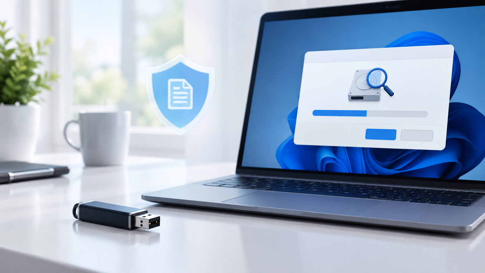 Windows asks to scan and fix USB drive safety illustration