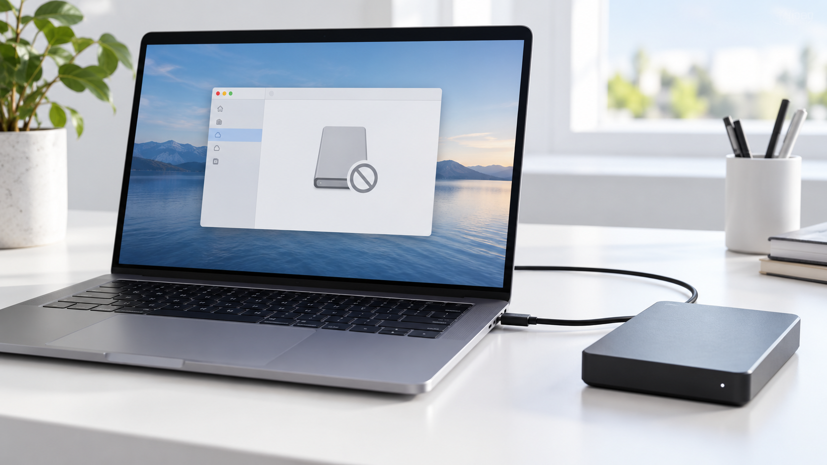 externe Festplatte wird am Mac nicht aktiviert safety illustration