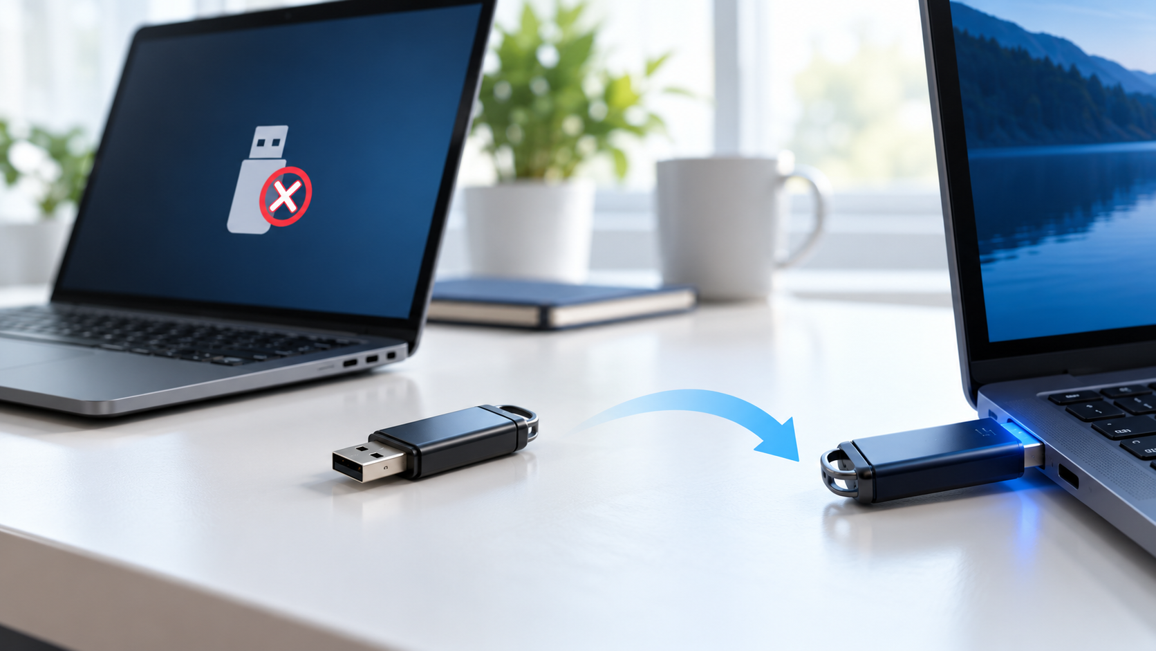 USB drive not recognized after unsafe removal safety illustration