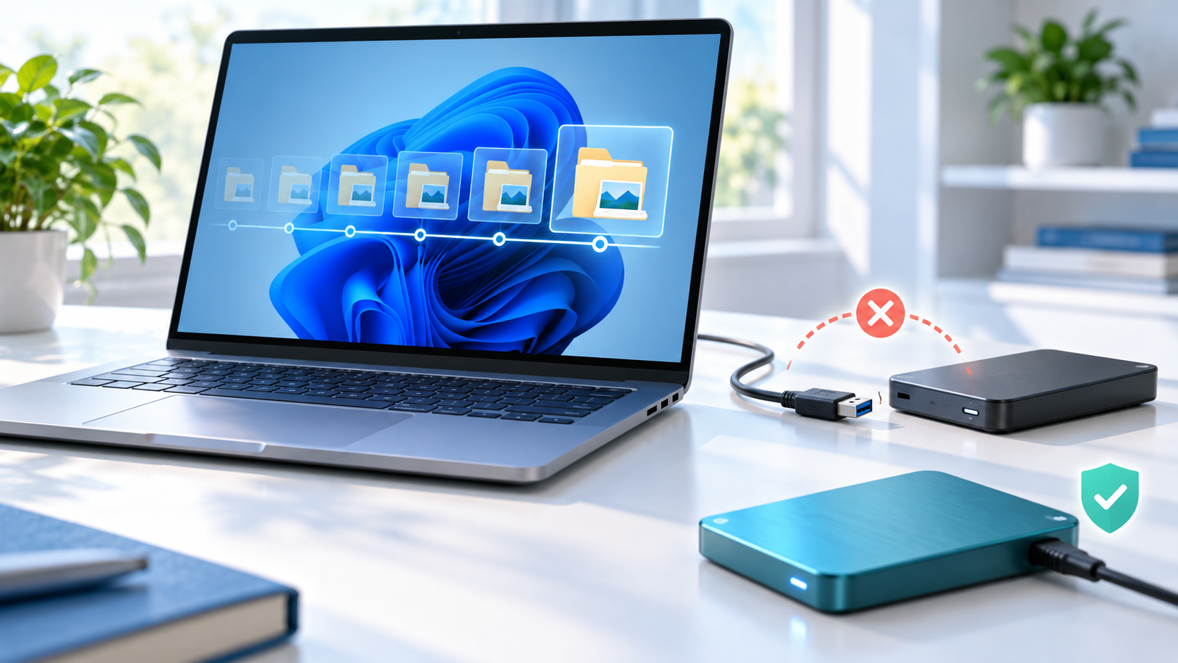 File History cannot find the backup drive safety illustration