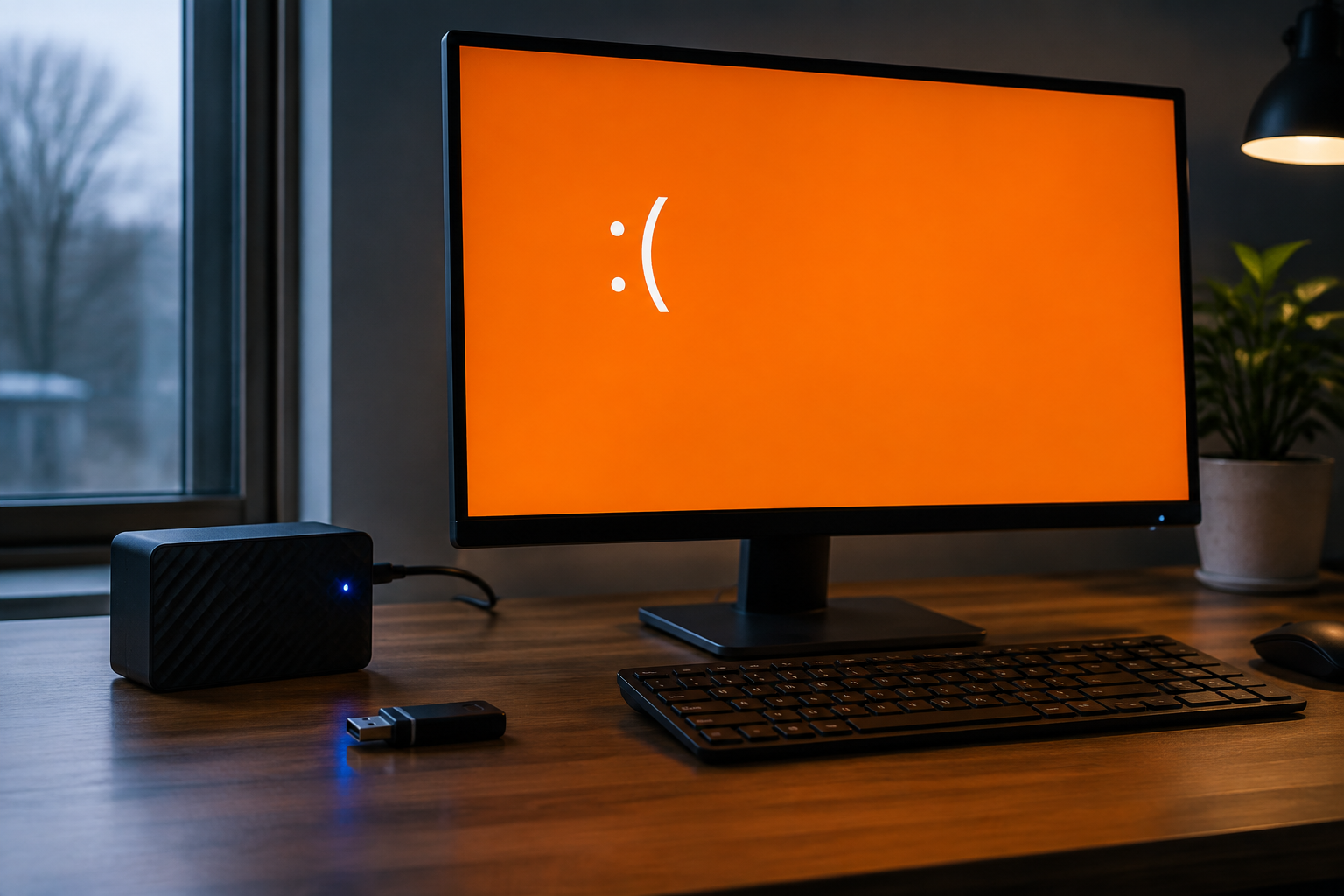 Orange Screen Windows 10