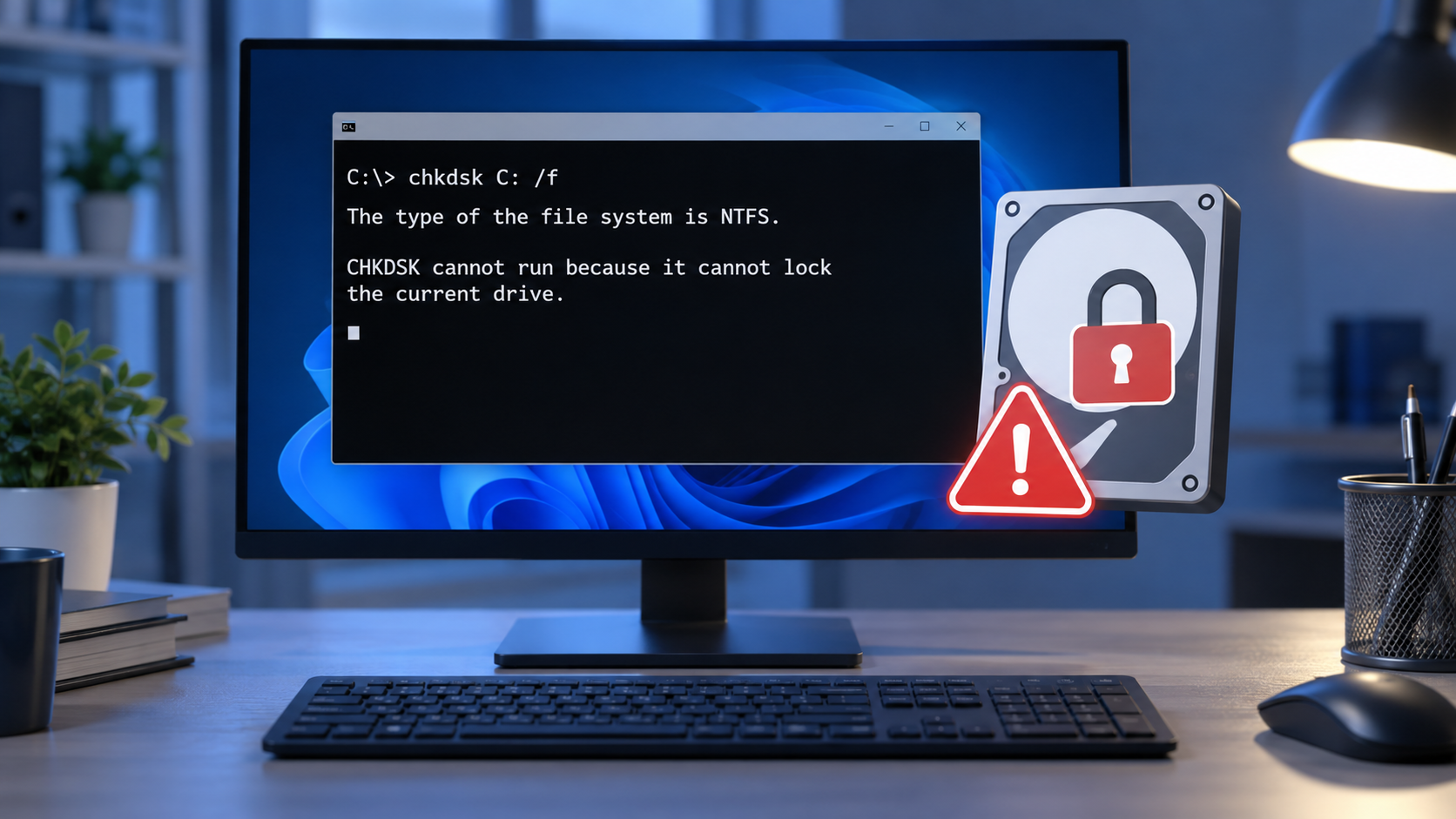 cannot lock current drive chkdsk