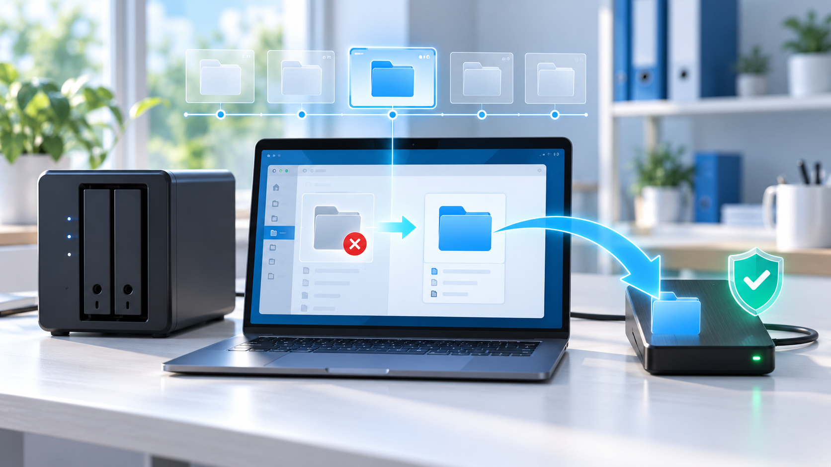 restore deleted NAS shared folder safety illustration
