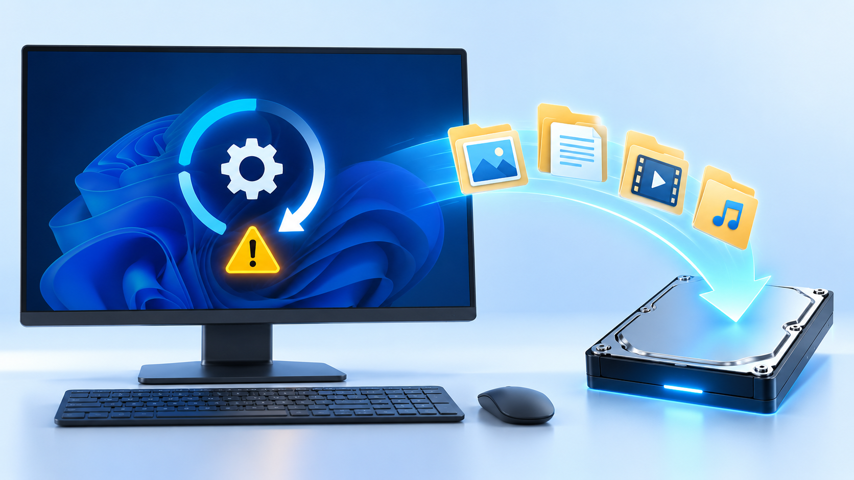 Windows stuck in Automatic Repair recover files safety illustration