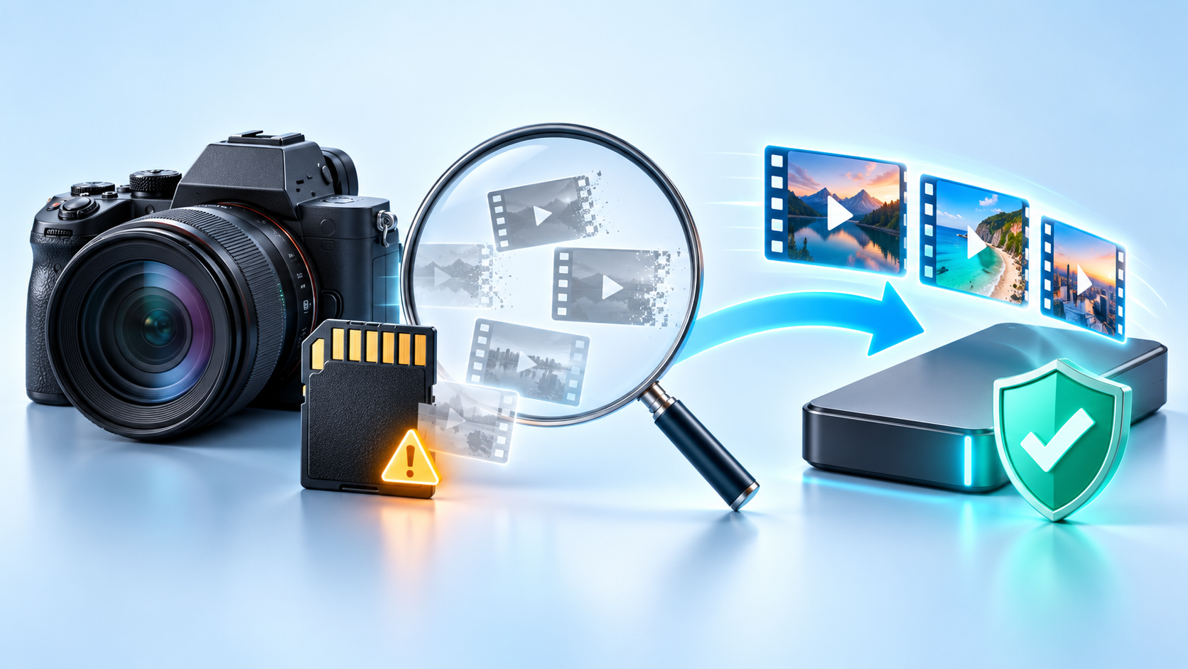 récupérer vidéos supprimées d'une carte mémoire d'appareil photo safety illustration