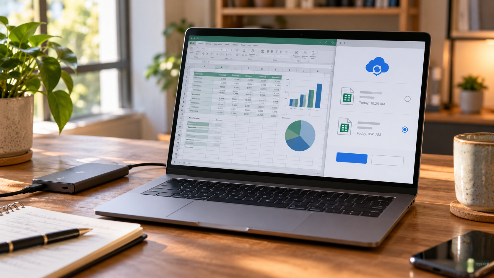 restore an Excel file overwritten by a sync conflict safety illustration