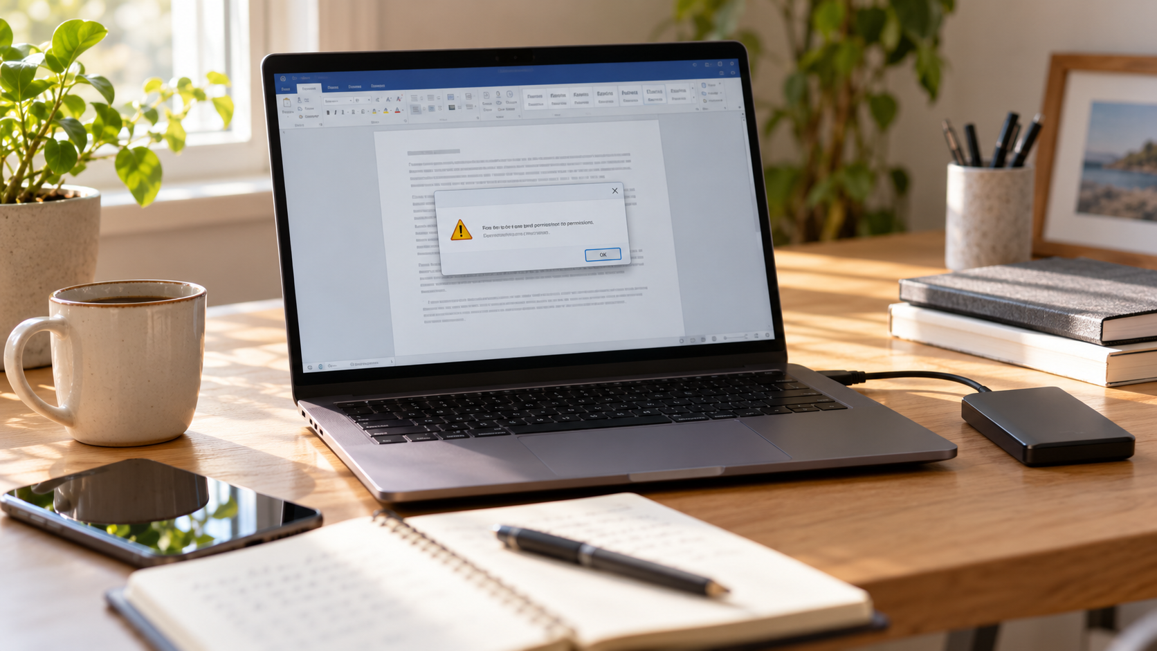 récupérer un document Word après une erreur d'autorisation safety illustration