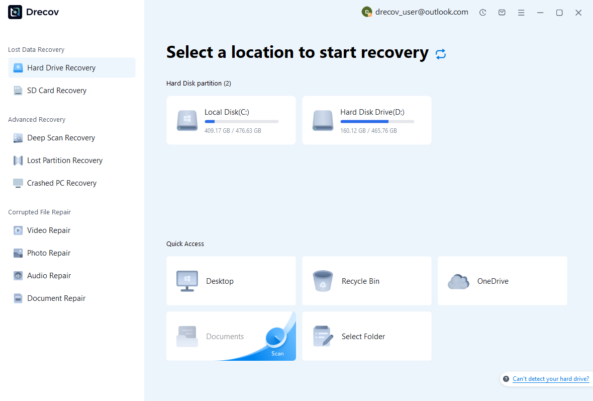 PandaOffice Drecov source selection interface